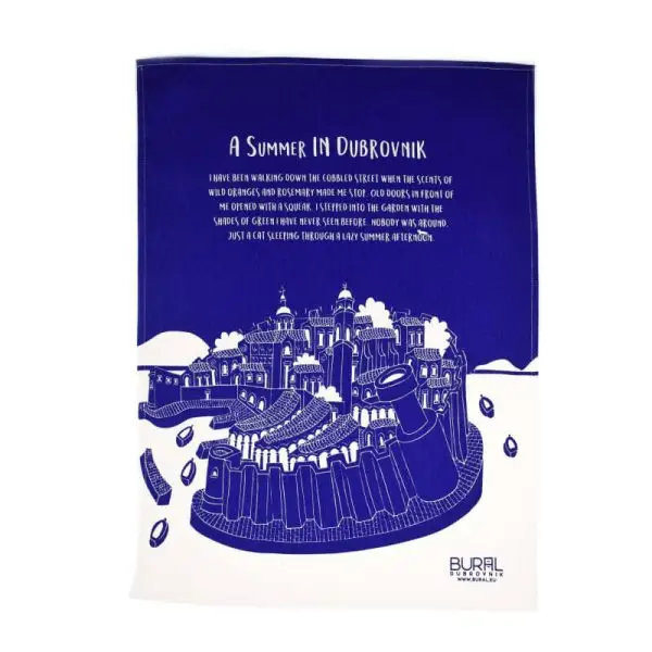 A Summer In Dubrovnik Blue Kitchen Towel
