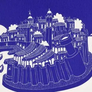 A Summer In Dubrovnik Blue Kitchen Towel - Image 4