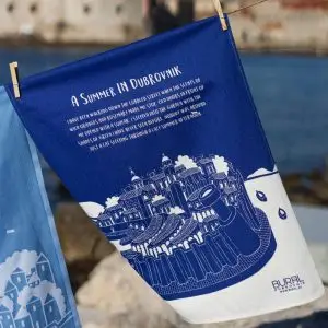 A Summer In Dubrovnik Blue Kitchen Towel - Image 2