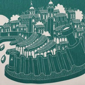A Summer In Dubrovnik Green Kitchen Towel - Image 4