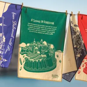 A Summer In Dubrovnik Green Kitchen Towel - Image 3