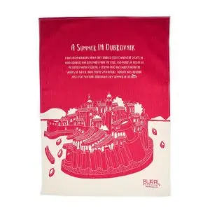 A Summer In Dubrovnik Red Kitchen Towel