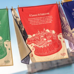 A Summer In Dubrovnik Red Kitchen Towel - Image 2