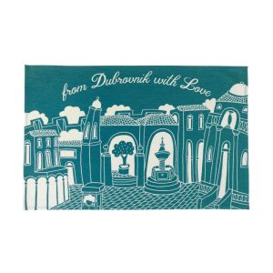 From Dubrovnik With Love Turquoise Kitchen Towel