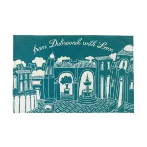 From Dubrovnik With Love Turquoise Kitchen Towel
