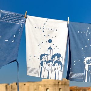 Moonlight Light Blue Kitchen Towel - Image 2