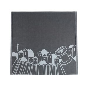 grey napkin, 100% cotton, woven, dubrovnik motif