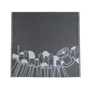 grey napkin, 100% cotton, woven, dubrovnik motif
