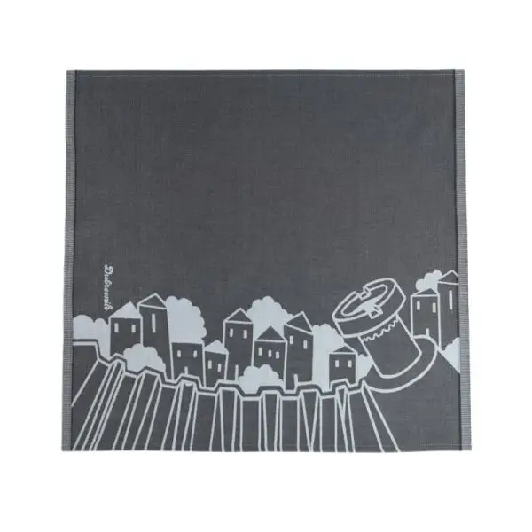 grey napkin, 100% cotton, woven, dubrovnik motif