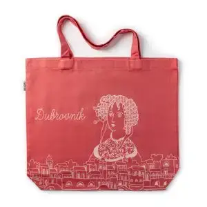 Red cotton tote bag inspired by Cvijeta Zuzoric, waven cotton, 100% cotton, medium size