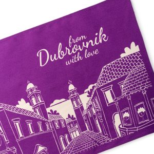 From Dubrovnik With Love Purple Kitchen Towel - Slika 4