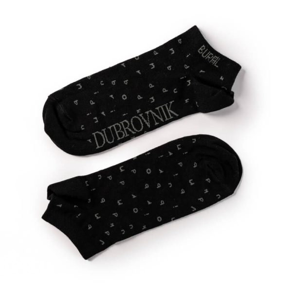 Black Ankle Socks with "Dubrovnik" Lettering