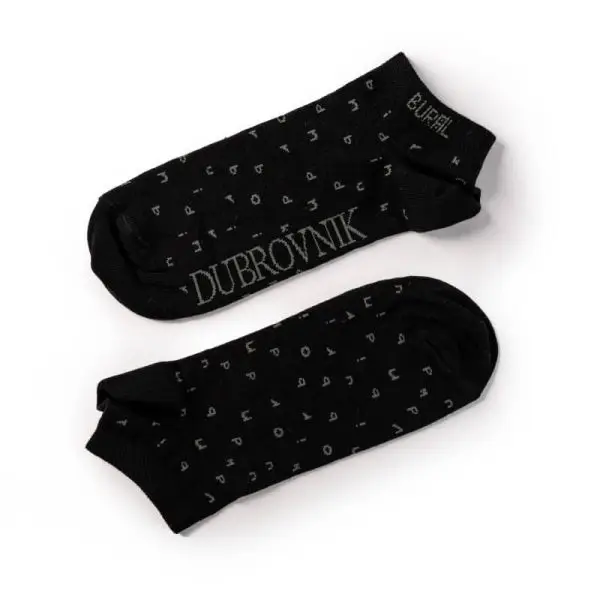 Black Ankle Socks with "Dubrovnik" Lettering