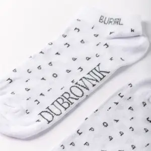 White Ankle Socks with "Dubrovnik" Lettering - Image 2