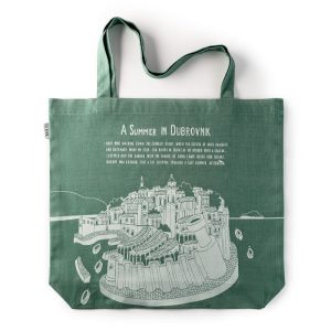green tote bag, medium size, waven cotton, 100% cotton