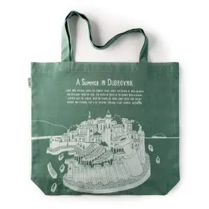 green tote bag, medium size, waven cotton, 100% cotton