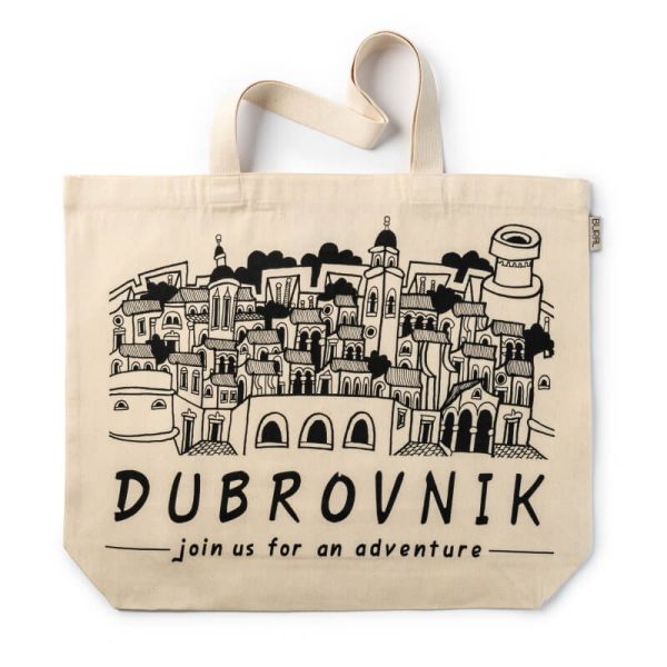the beige tote bag, printed, 100% cotton