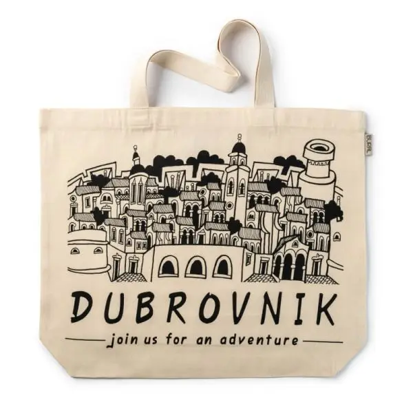 the beige tote bag, printed, 100% cotton
