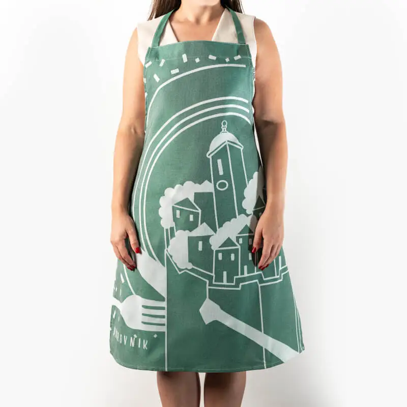 Green Dubrovnik Cotton Apron - Image 3