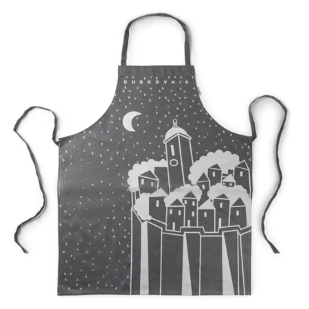 Kitchen apron “Moonlight Grey” – Dubrovnik design by BURA