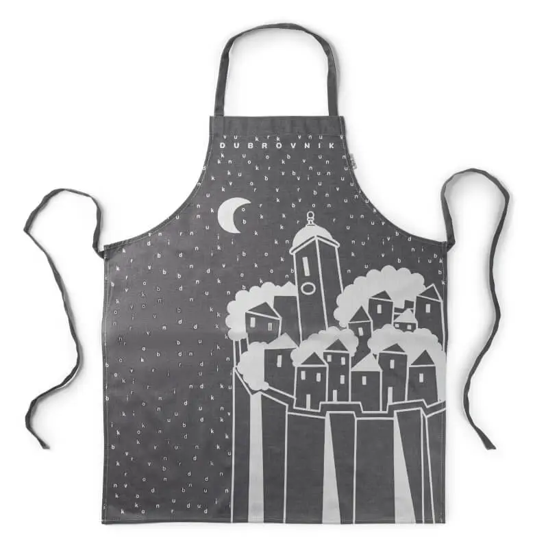 Kitchen apron “Moonlight Grey” – Dubrovnik design by BURA