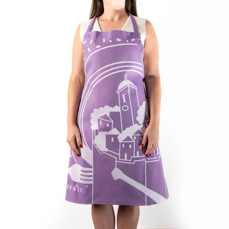 Purple Dubrovnik Cotton Apron - Image 3